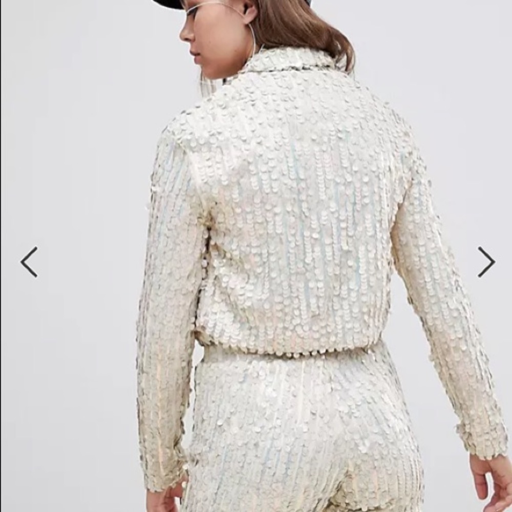 ASOS one above another cropped sequin blazer size UK 8/US 4